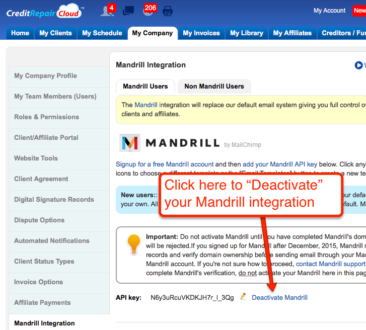 Deactivate-Mandrill